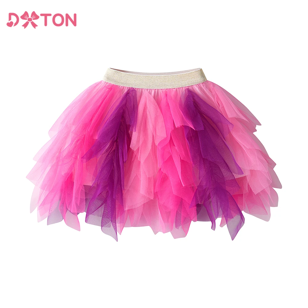 

DXTON New Girls Tulle Skirt Ball Gown Children's Mini Skirt Irregular Gradient Mesh Tutu Skirt Toddler Ballet Dancewear Clothing