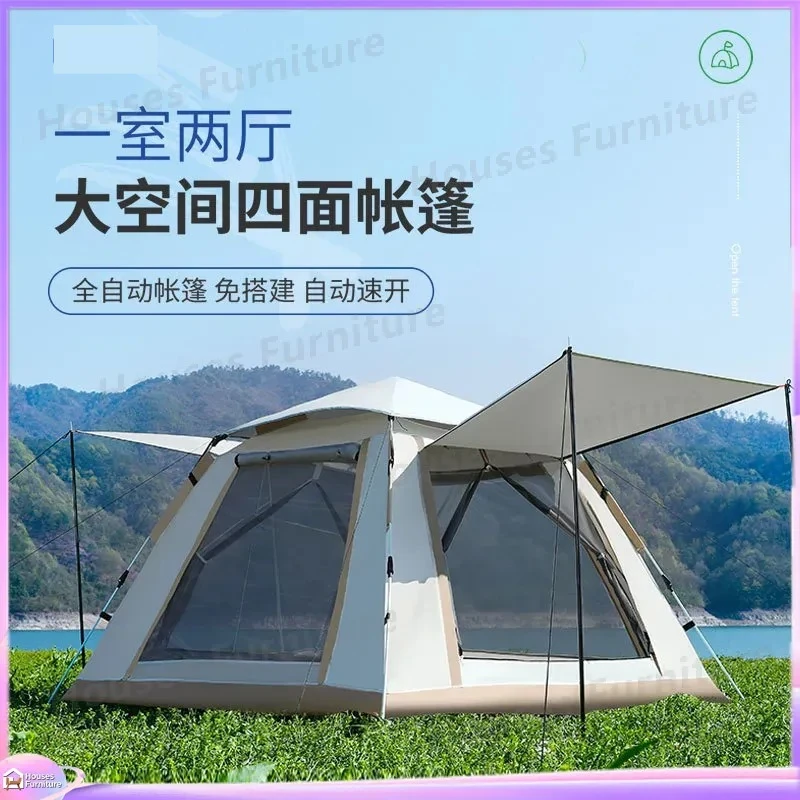 For 3-4 Person Automatic Pop Up Tent Portable Outdoor Camping Canopy Sun Shelter Rainproof Beach Park Awning Car Roof Top