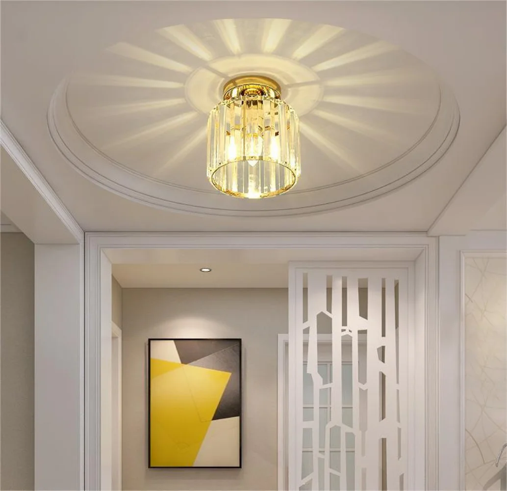 Lampada da soffitto in cristallo a Led lampadario semplice camera da letto Luxury Creative Home Hotel Decor balcone corridoio lampada a sospensione