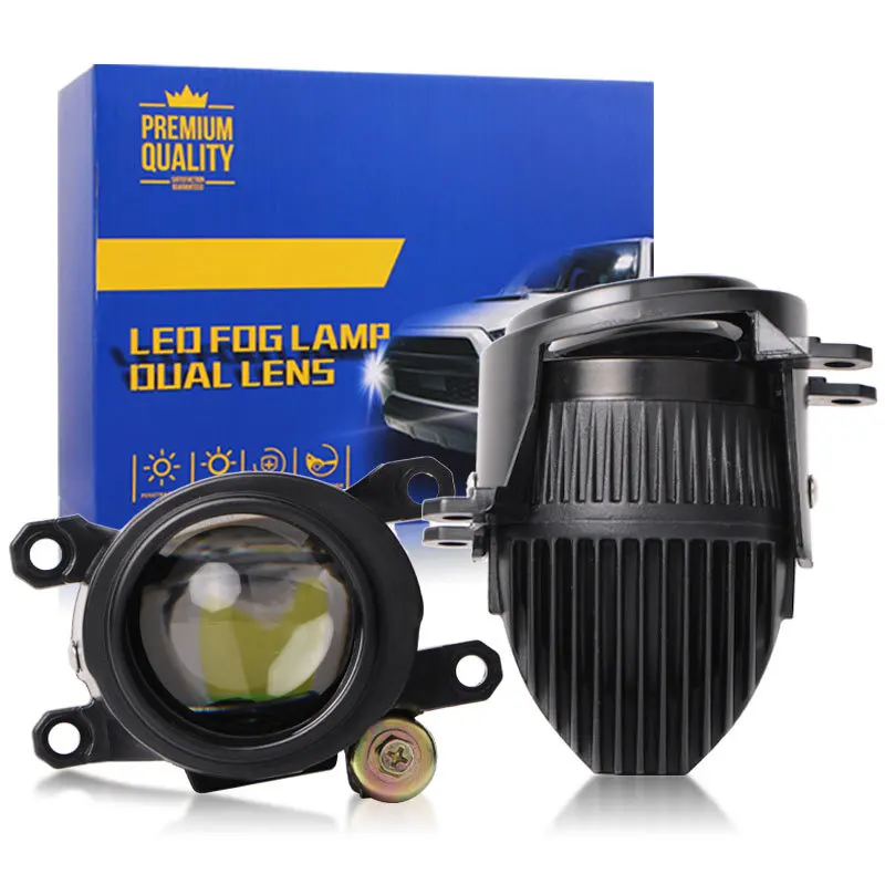 

2-Inch LED Lights Car Accessories Fog Lamp 150W All-in-One High Low Beam Dual Laser Lens White & Golden Light Upgrade