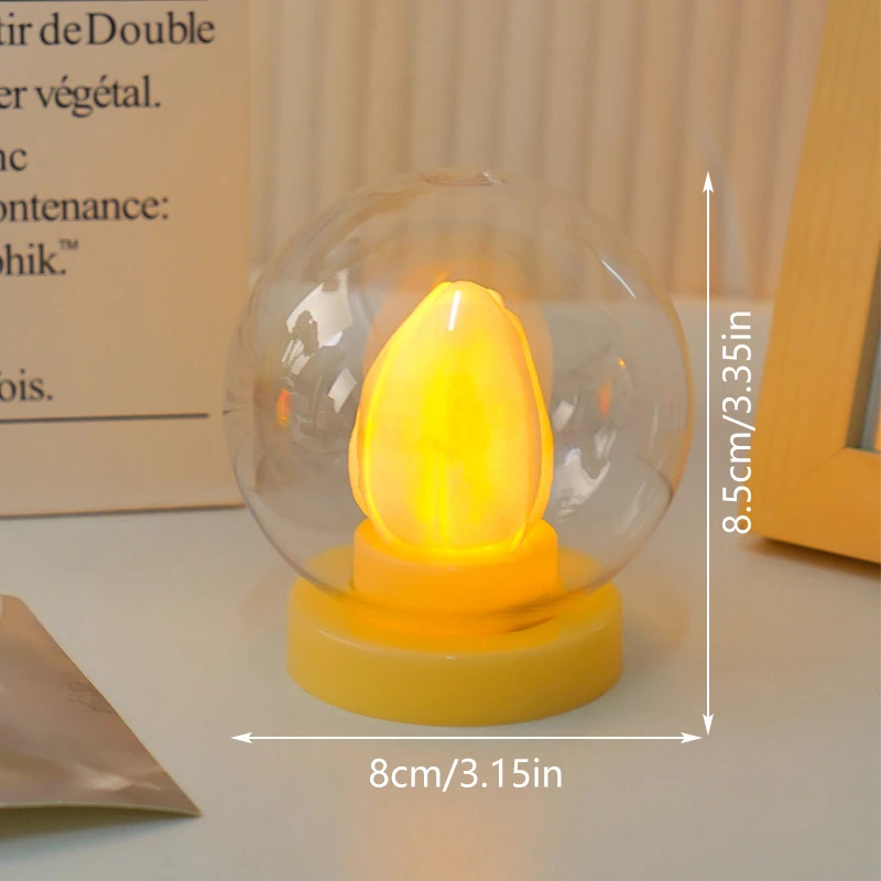 Mini LED Night Light Cute Tulip Desk Lamp Desktop Ornament Bedroom Table Lights Children Holiday Gifts