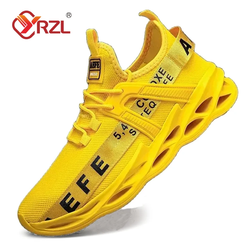 

YRZL Men Sneakers Breathable Mesh Running Shoes Man High Quality Comfortable Lightweight Tennis Walking Athletic Men Shoes