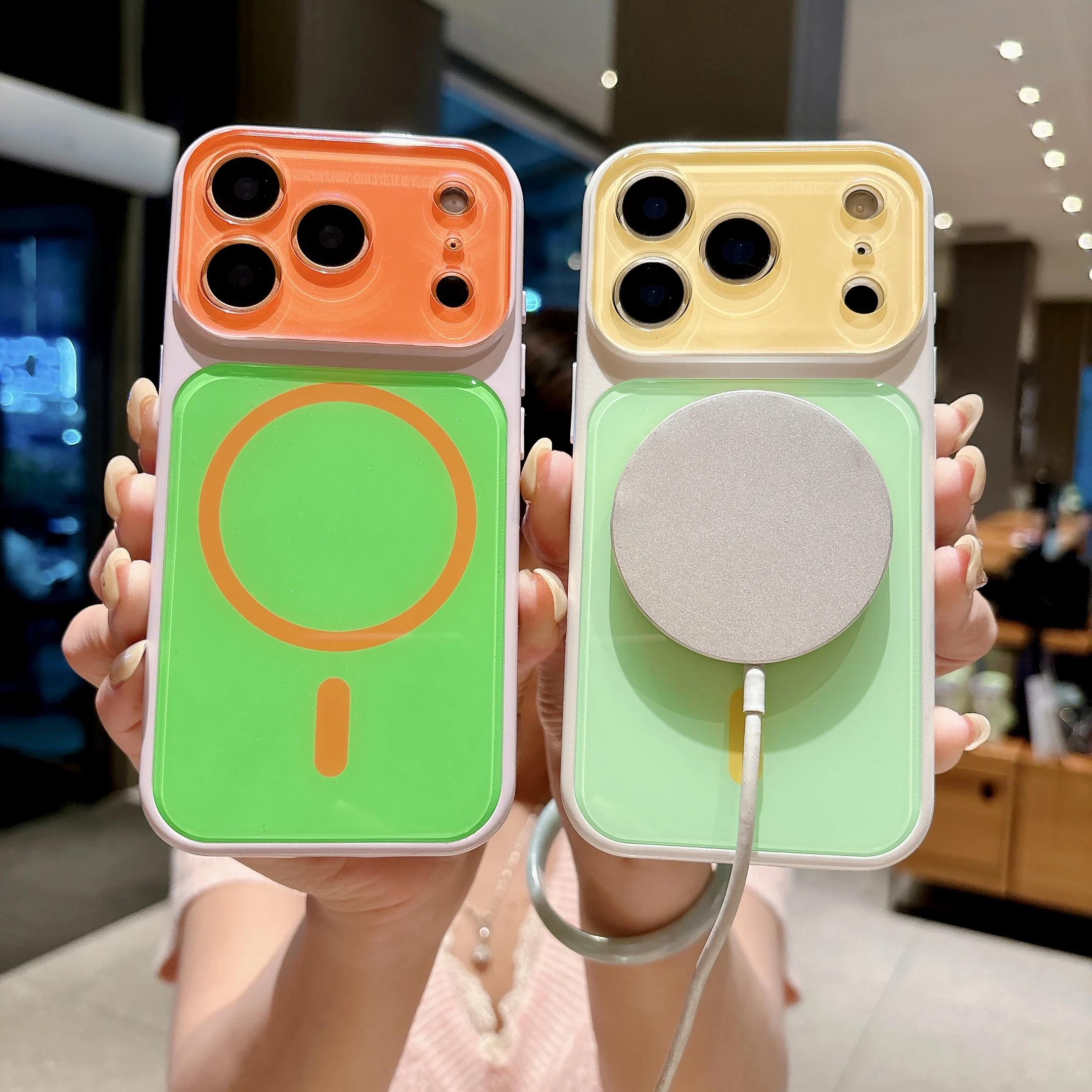 14 Colors Magnetic Case For iPhone 18 17 16 15 14 Pro Max For MagSafe Colorful Crystal Glitter Back Soft Bumper Cover Shockproof