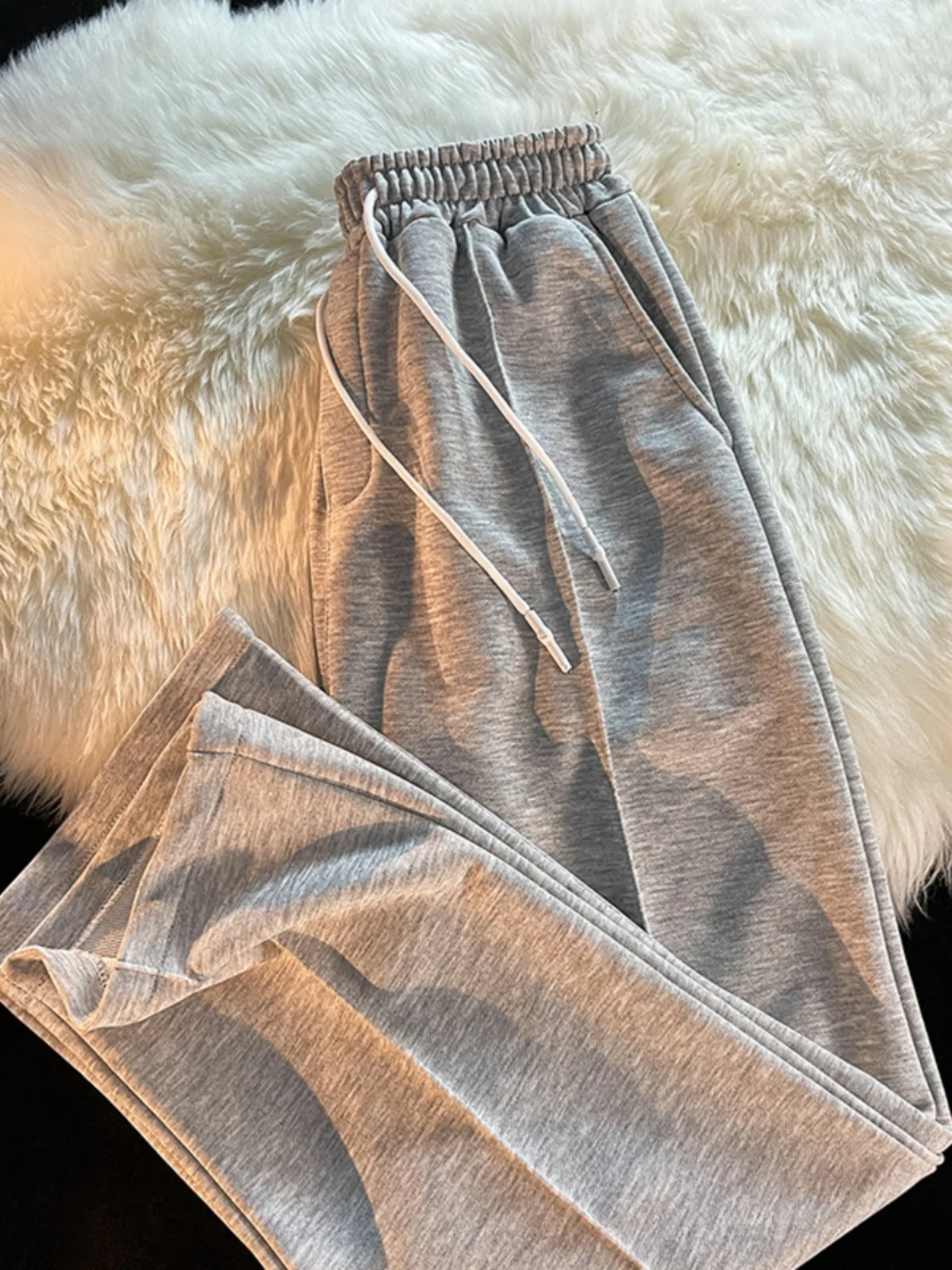 

Casual Loose Men's Straight Leg Sport Pants Sli Student Faion Autumn Spring Low Waist Straight Tube Sweatpants