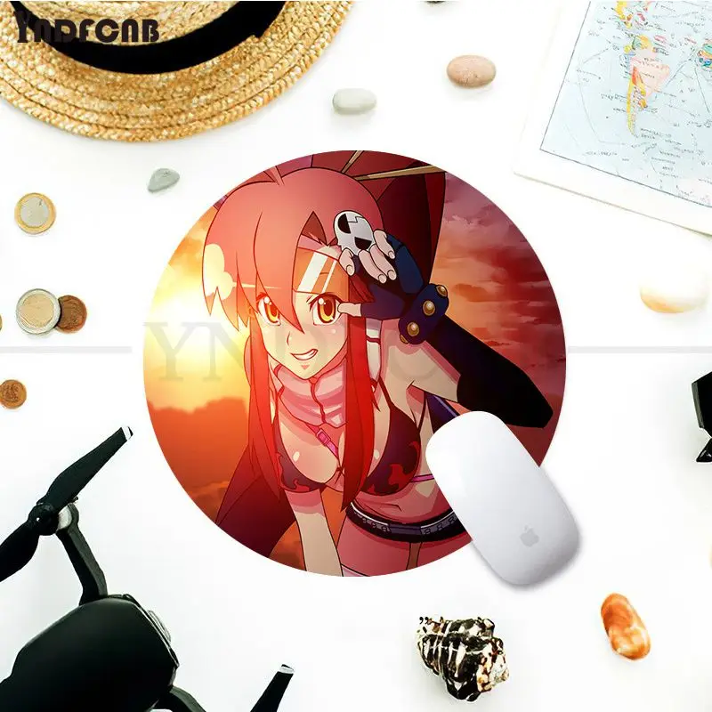 Gurren Lagann 라운드 커스텀 스킨 데스크탑 매트, 학생용 쓰기 패드, 마우스 패드, 사무실 책상 액세서리, 카와이 게임 액세서리