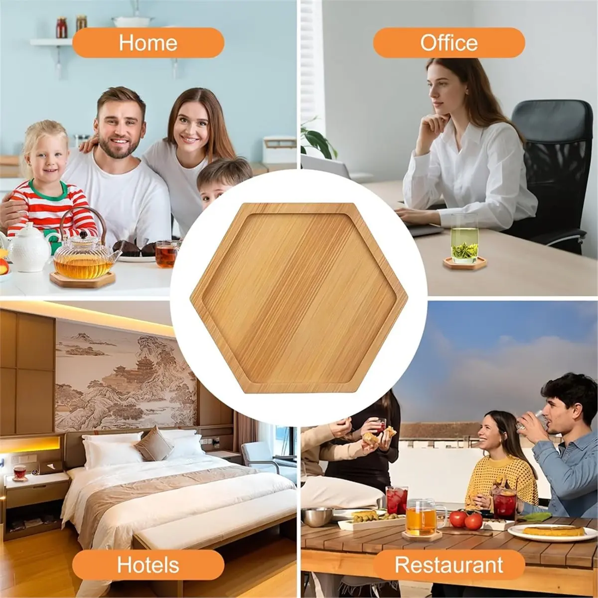 2026 New 12 Pcs Bamboo Mosaic Coasters, Bamboo Coasters,Empty Base Trays for Crafts, Saucers Bamboo, Drinking Cup Coasters