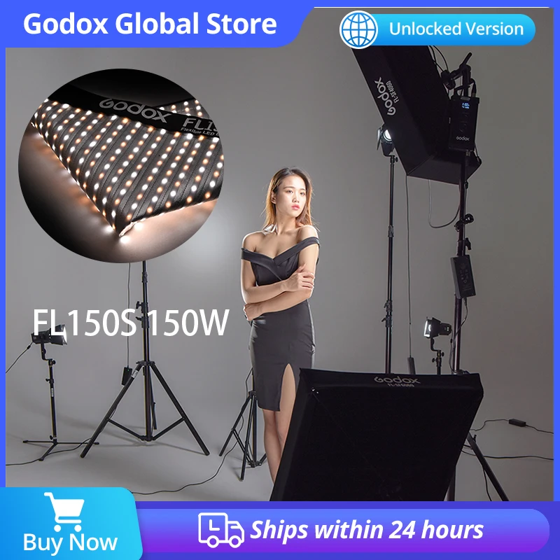 

Godox FL150S 150 Вт Портативная светодиодная лампа для видеосъемки с софтбокс из сотовой сетки + пульт дистанционного управления для студийной съемки