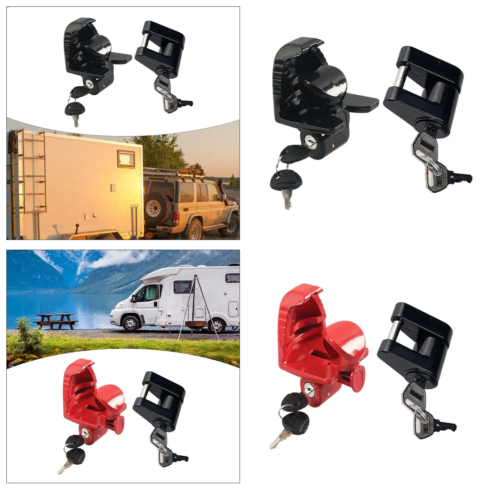 Rvs Trailer Hitch Lock with Keys 1/4 inch Small Trailer Rear Bumper Trailer Lock for 1-7/8 Inches 2-5/16 Inches 2 Inches