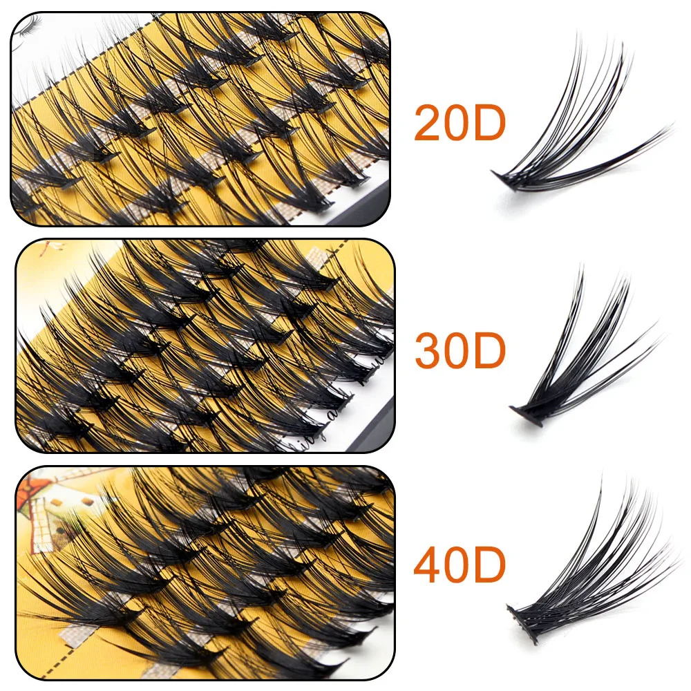 High Quality Fluffy 60Pcs Mink Eyelashes Extensions Natural Long Black 3D Lashes Professional Makeup Tools