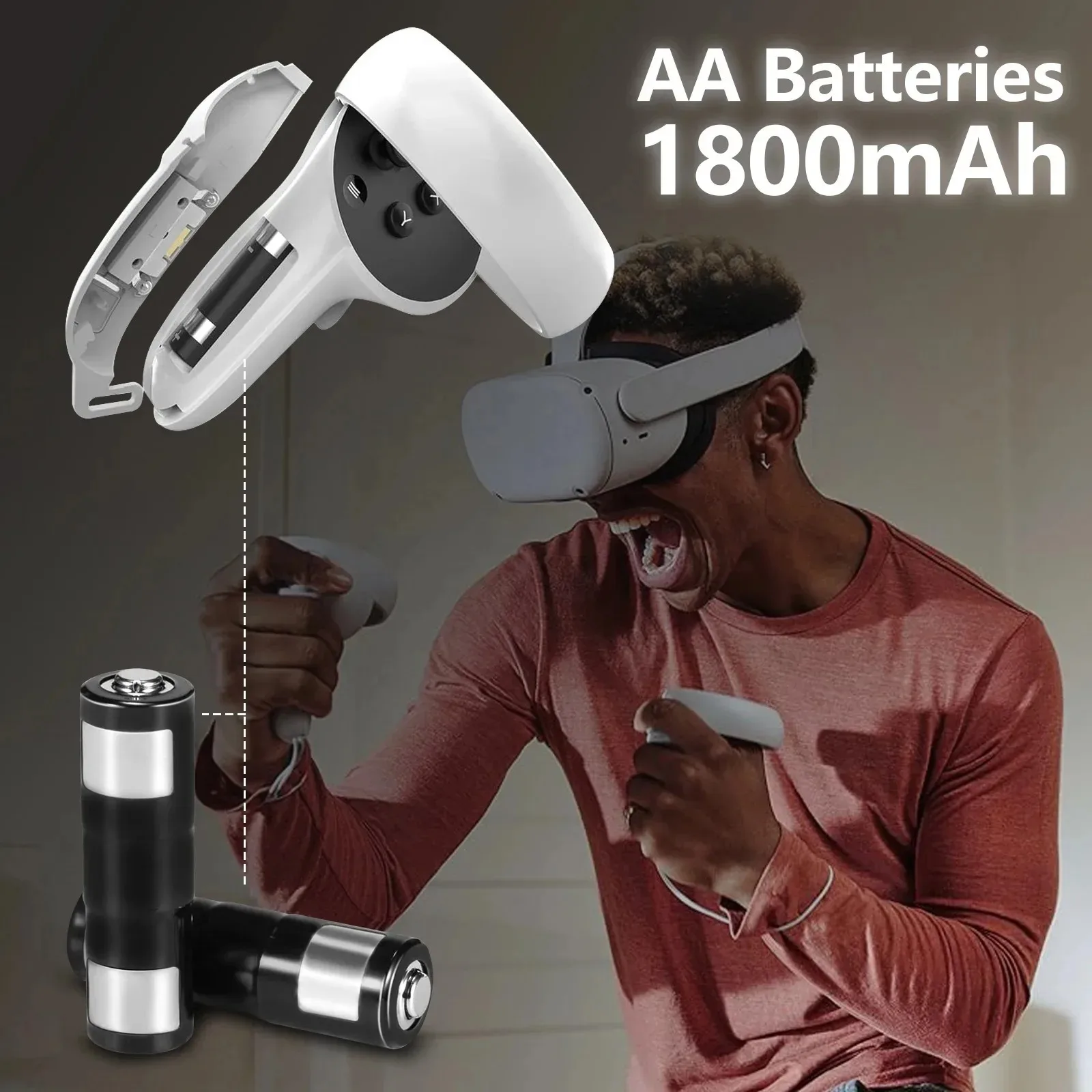 For Mate Quest 3/3S nickel hydrogen AA battery 1800mAh 1.2V rechargeable for Oculus Quest 2 AA handle battery VR accessories