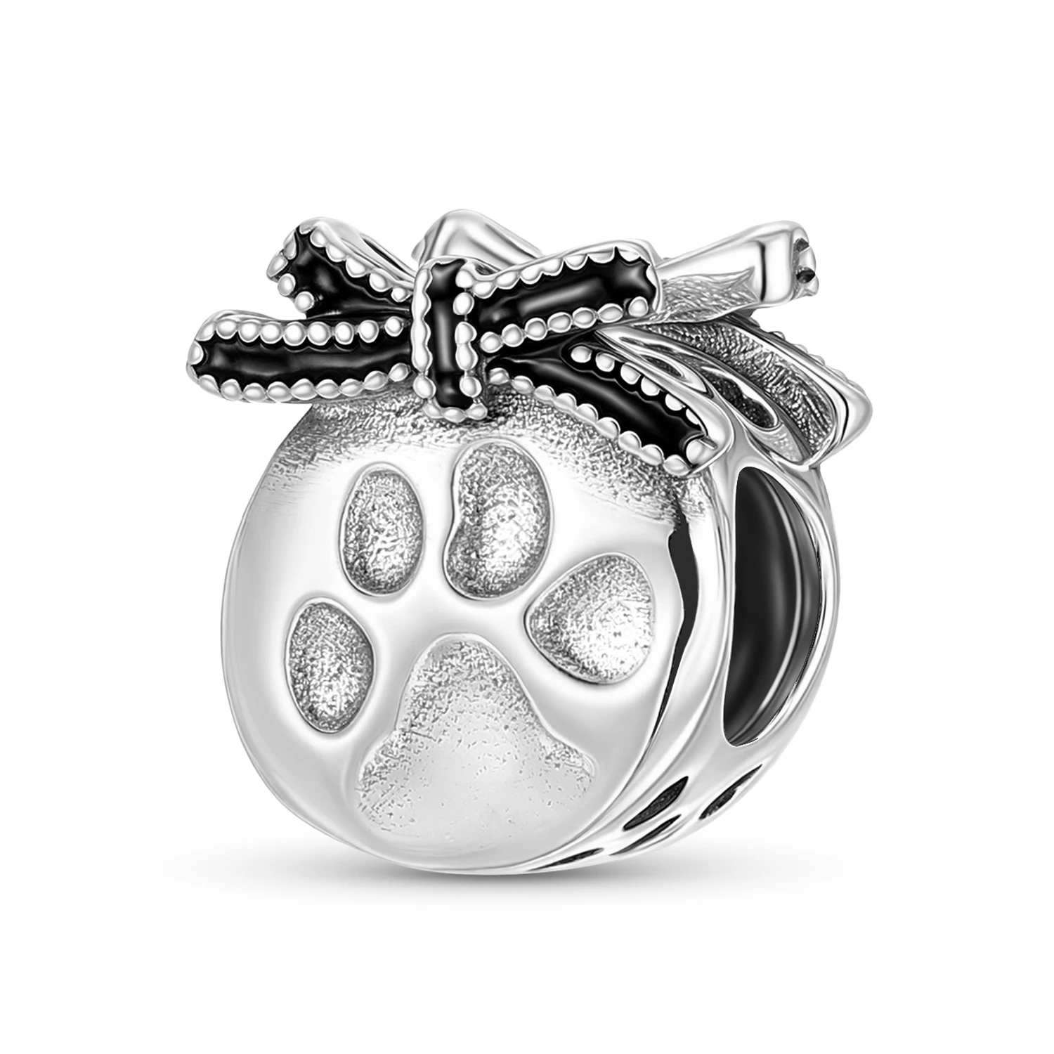 925 Sterling Silver Black Bow Family Dog Paw Print Life Tree White flower Charm Fit Original Bracelet Diy Jewelry Accessories