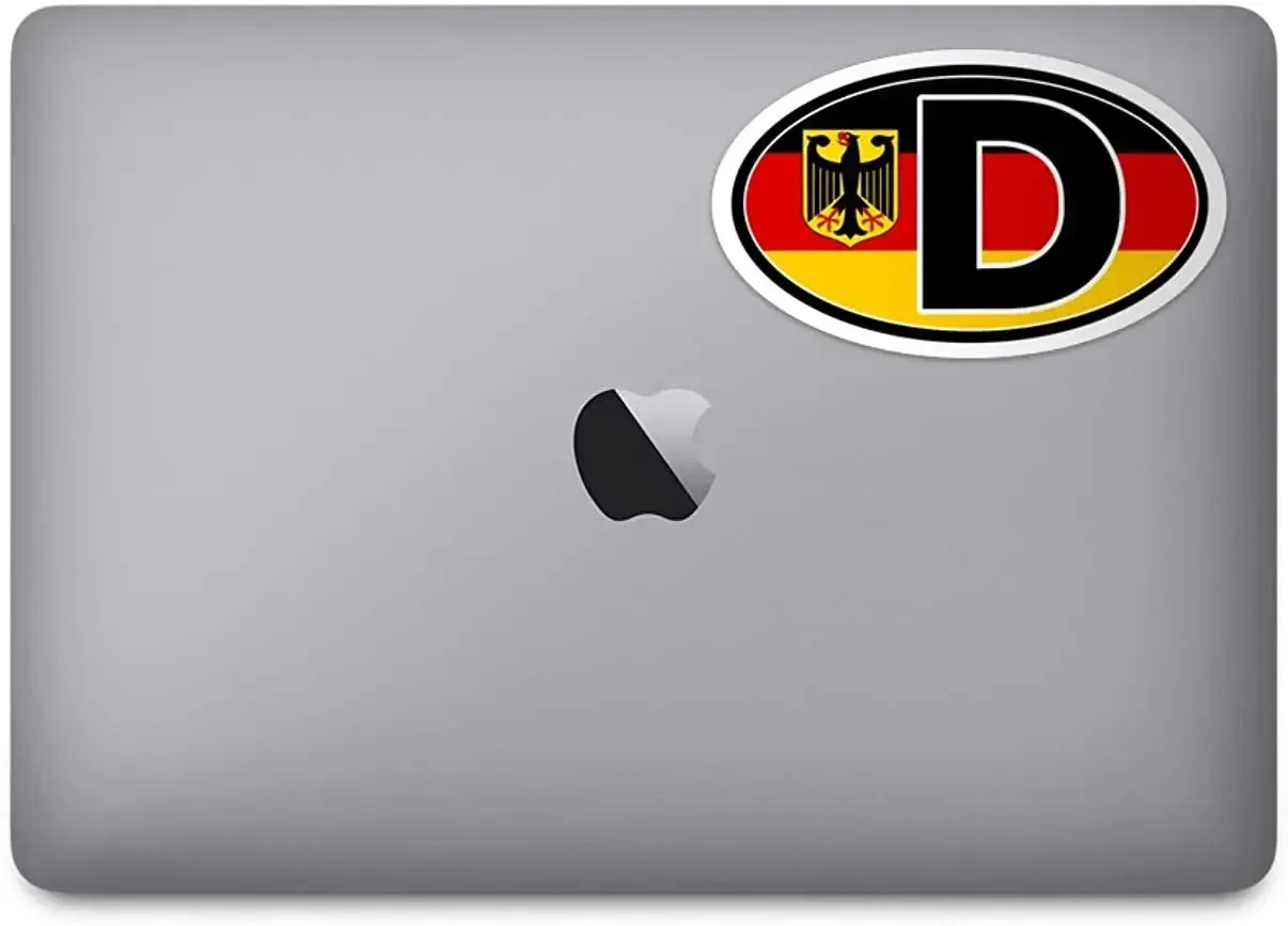 Germany Flag Vinyl Sticker DDR/ D Germany Country Code Oval with German Flag Football Car Decal Helmet Waterproof Accessories