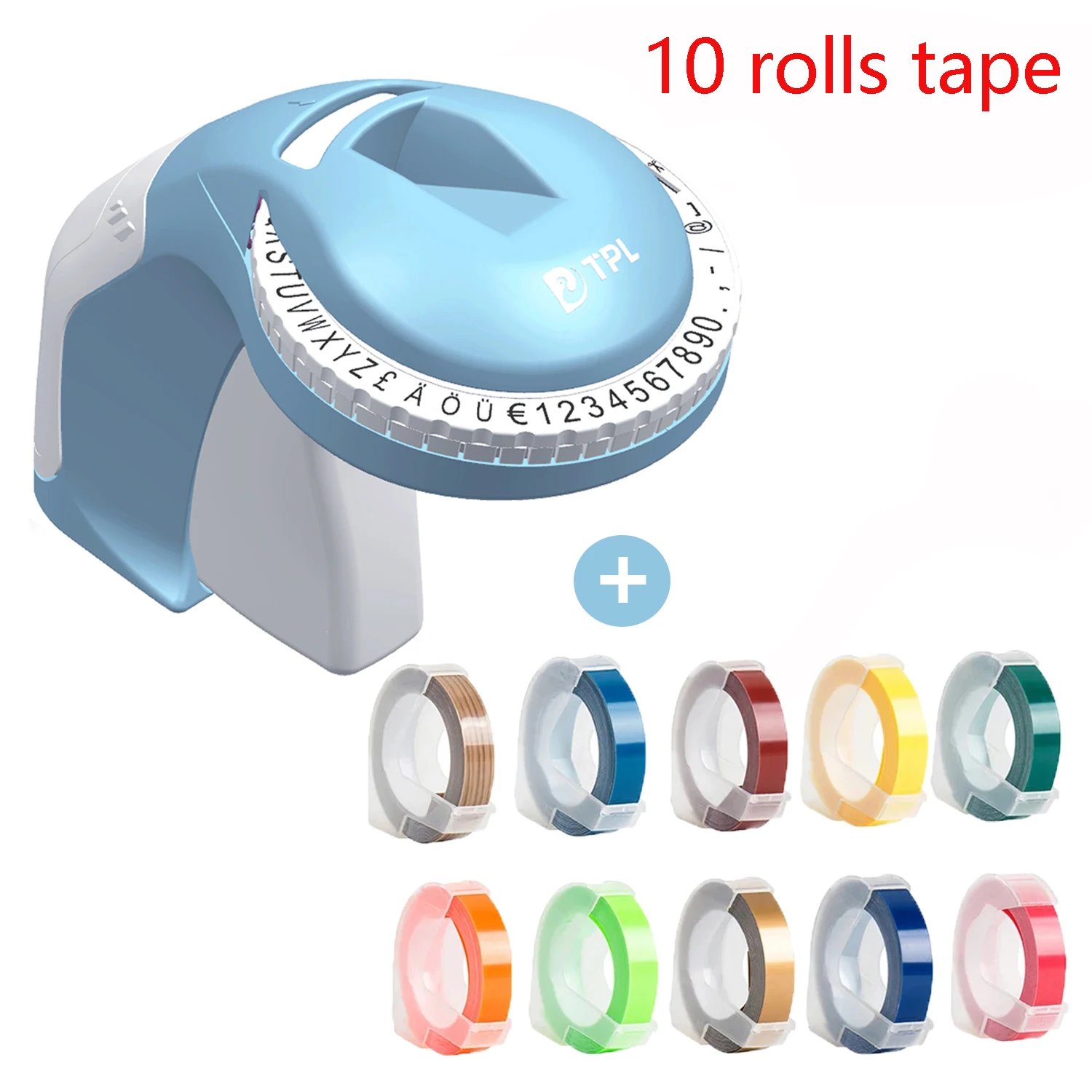 with 10 rolls tape 3D Embossing Label Printer B90 Manual Label Maker 3D Printer Similar as Dymo Adhesive Label Printer 12965
