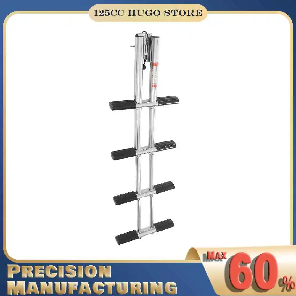 

4 Steps Boat Ladder Stainless Steel Boat Telescopic Ladder 900Lbs Load Capacity Boat Swim Extension Ladder