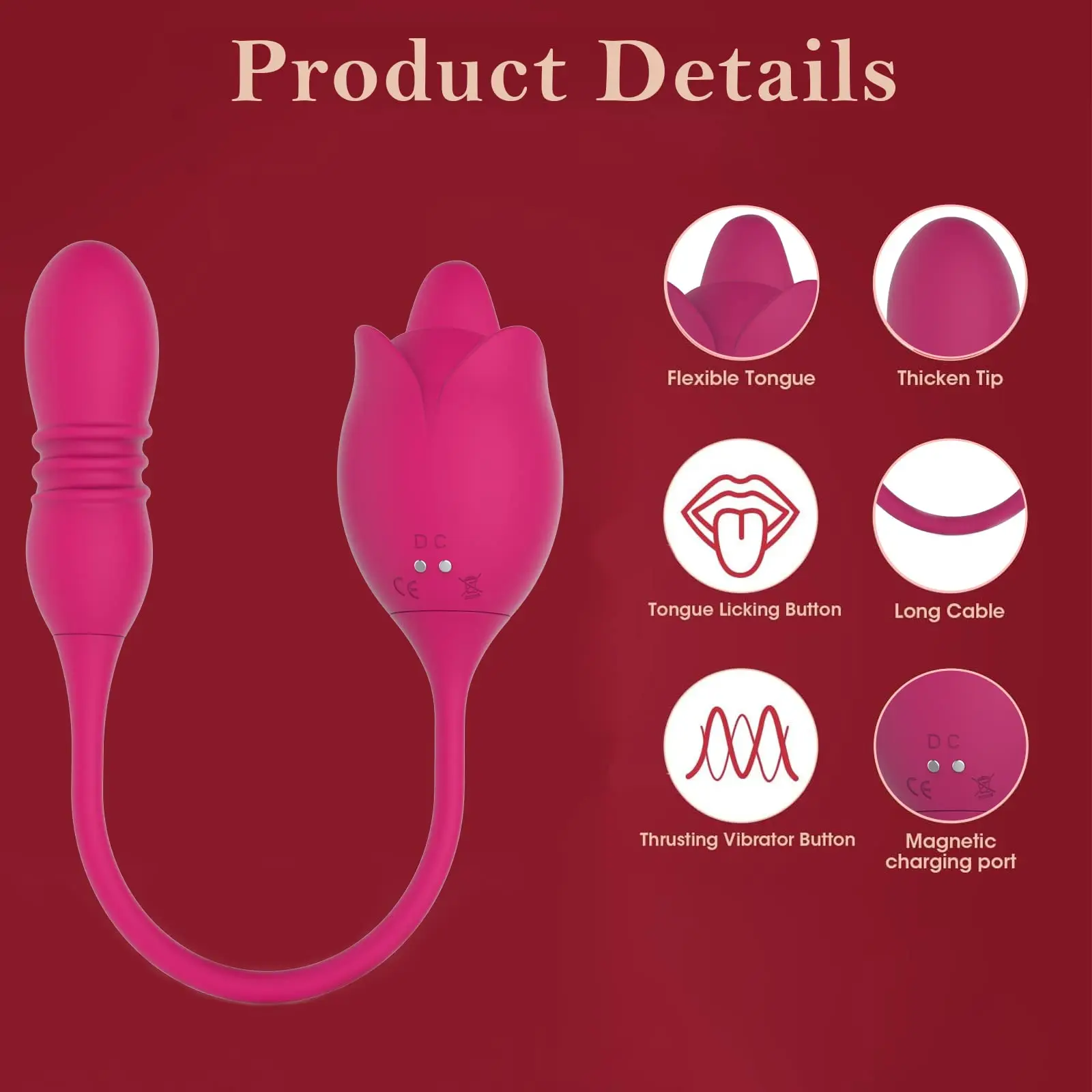 هزاز للنساء لعبة الجنس الوردي - 3 في 1 محفز الجنس الوردي البظر اللسان لعق الجة G بقعة دسار هزاز مع 9 طرق