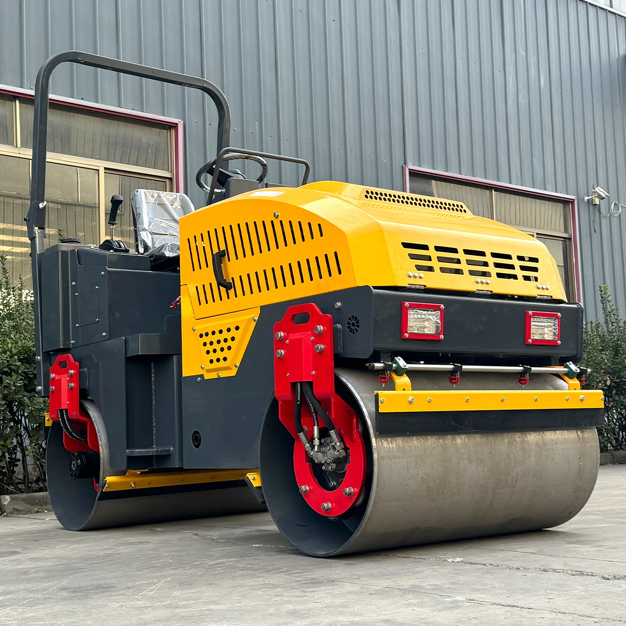Ride On Double Drum Vibratory Roller Diesel Engine Road Machinery Mini Compactor Road Roller