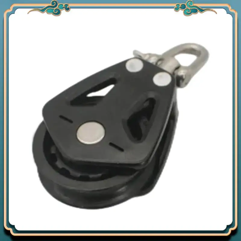 

A42M-High Load Sheave Block Universal-Head Single Pulley Swivel Shackle Sailboat Plain Bearing Block Rope Runner Accessories