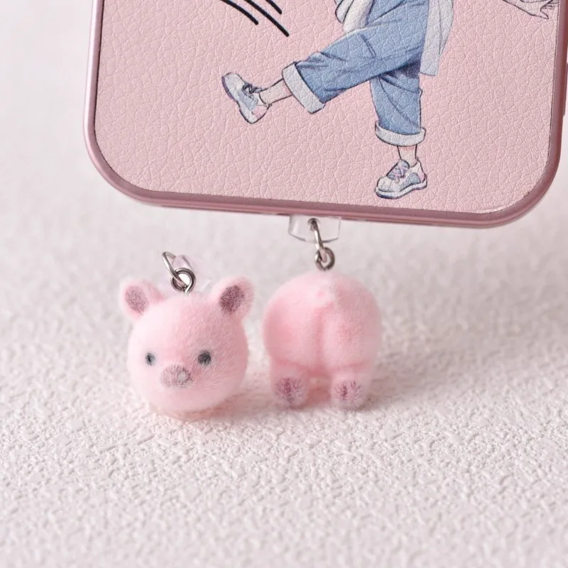 

Butt Pig Cute Dust Plug Type C Charge Port Stopper For iPhone Dust Protection Cap Pendant Ladies Fashion Phone Accessories