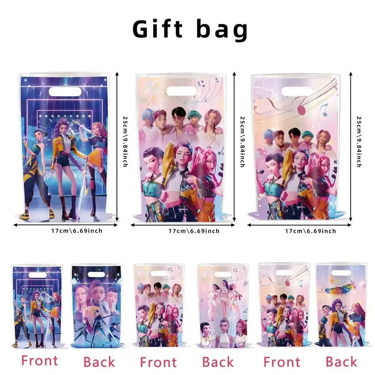 10-50 Peças Sacolas de Presente Tema Kpop para Festa de Aniversário, Sacolas de Doces, Sacolas de Lembrancinhas para Meninos, Meninas, Chá de Bebê, Artigos para Festas Infantis