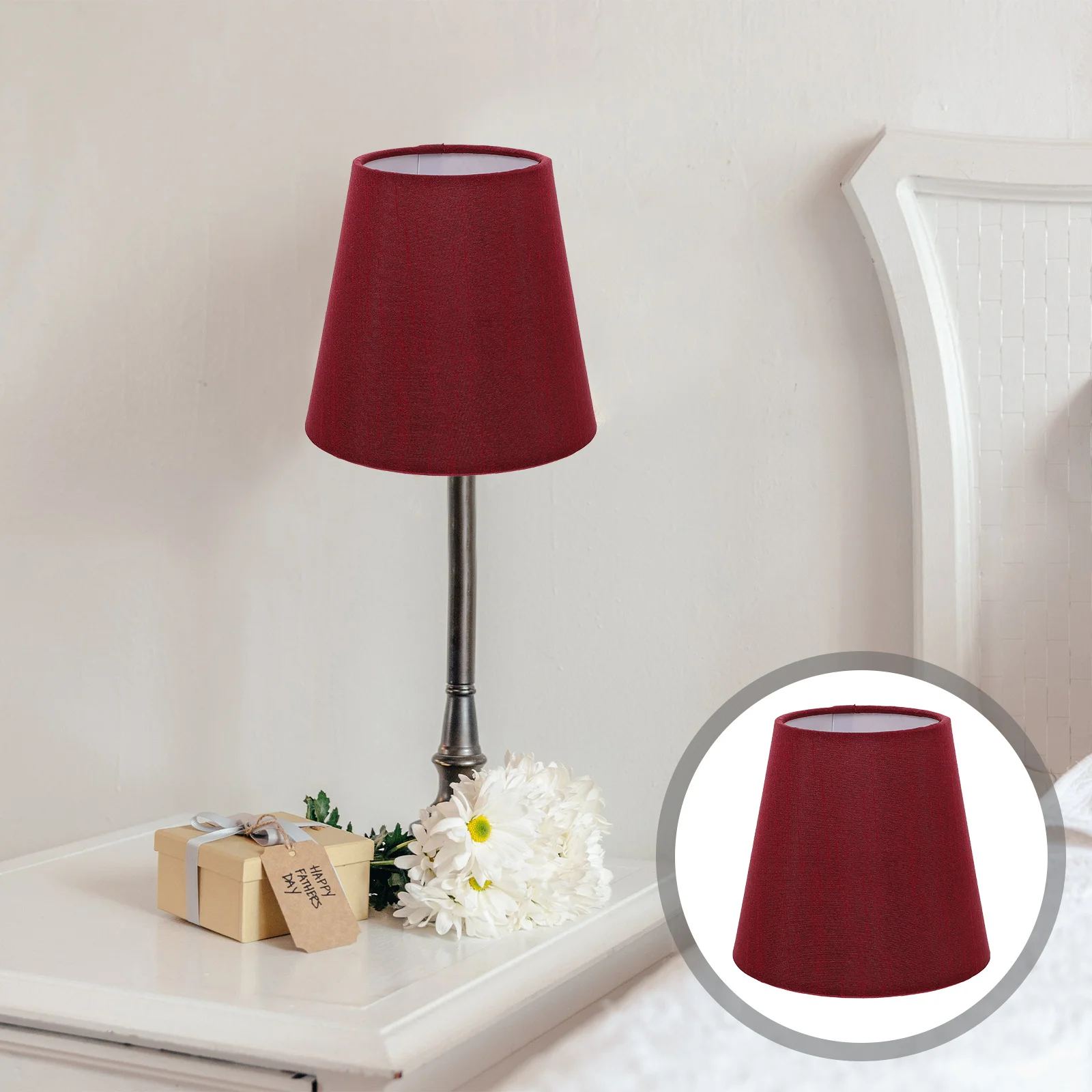 

2Pcs Clip-on Bulb Lamp Shades Small Fabric Lampshade Indoor Light Cover Protective Lamp Accessory Small Lampshade