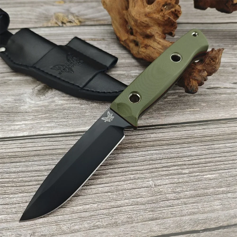 BM 163 Bushcrafter Knive S30v Fixed Blade G10 Handle with Holster Outdoor Tactical Survival Hunting Knife Hiking Camping Tools