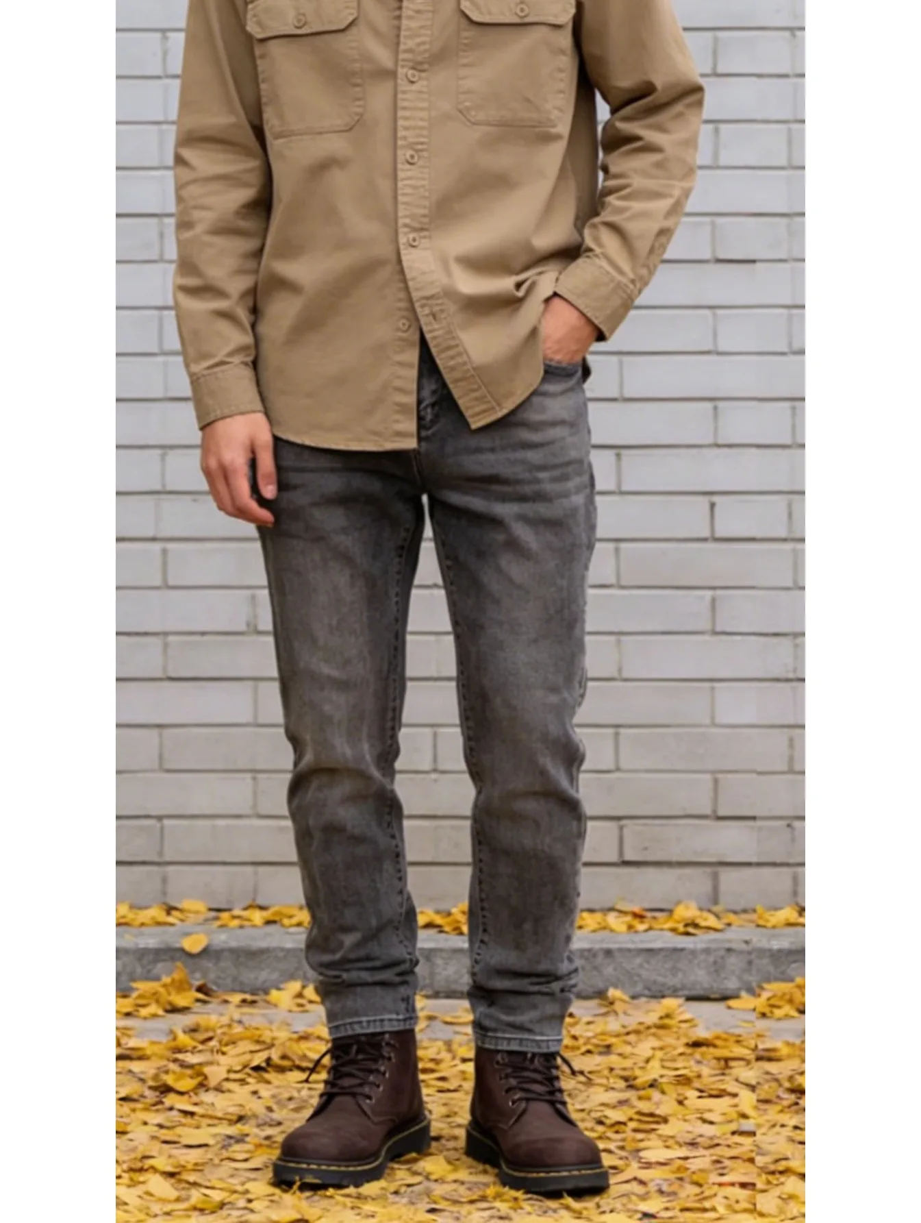 

European Style Micro-elastic Slim Narrow-leg Pants Men's Basic Version No Extra Decoration Durable