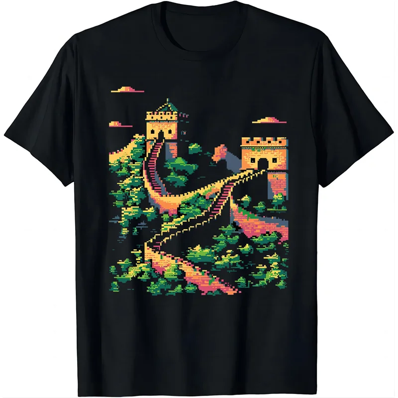 Great Wall Of China Pattern T-Shirt For Men Colorful 3D Printed Tees Summer Casual Short Sleeve O-Neck Tops Unisex T Shirts