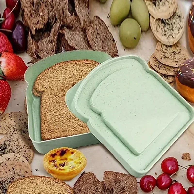 

New Sandwich Containers Lunch Box Toast Storage Box with Lid Portable Food Storage Case Reusable Kitchen Lunch Box Sandwich Case