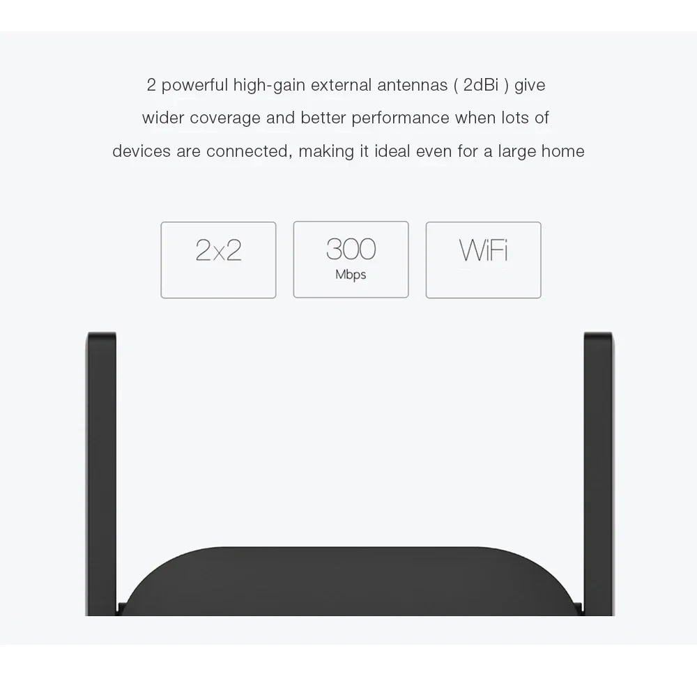 Original Xiaomi WiFi Router Amplifier Pro 300M Network Expander Power Extender Roteador 2 Antenna Repeater For Smart Home Office