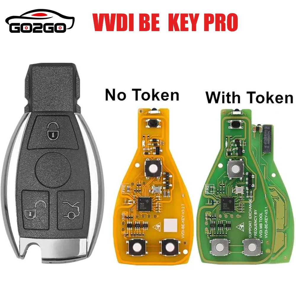 Xhorse VVDI BE Key Pro Smart Car Key Shell For Mercedes Benz PCB Improved Version With 3/4 Buttons Remote Key Chip 315/433MHz