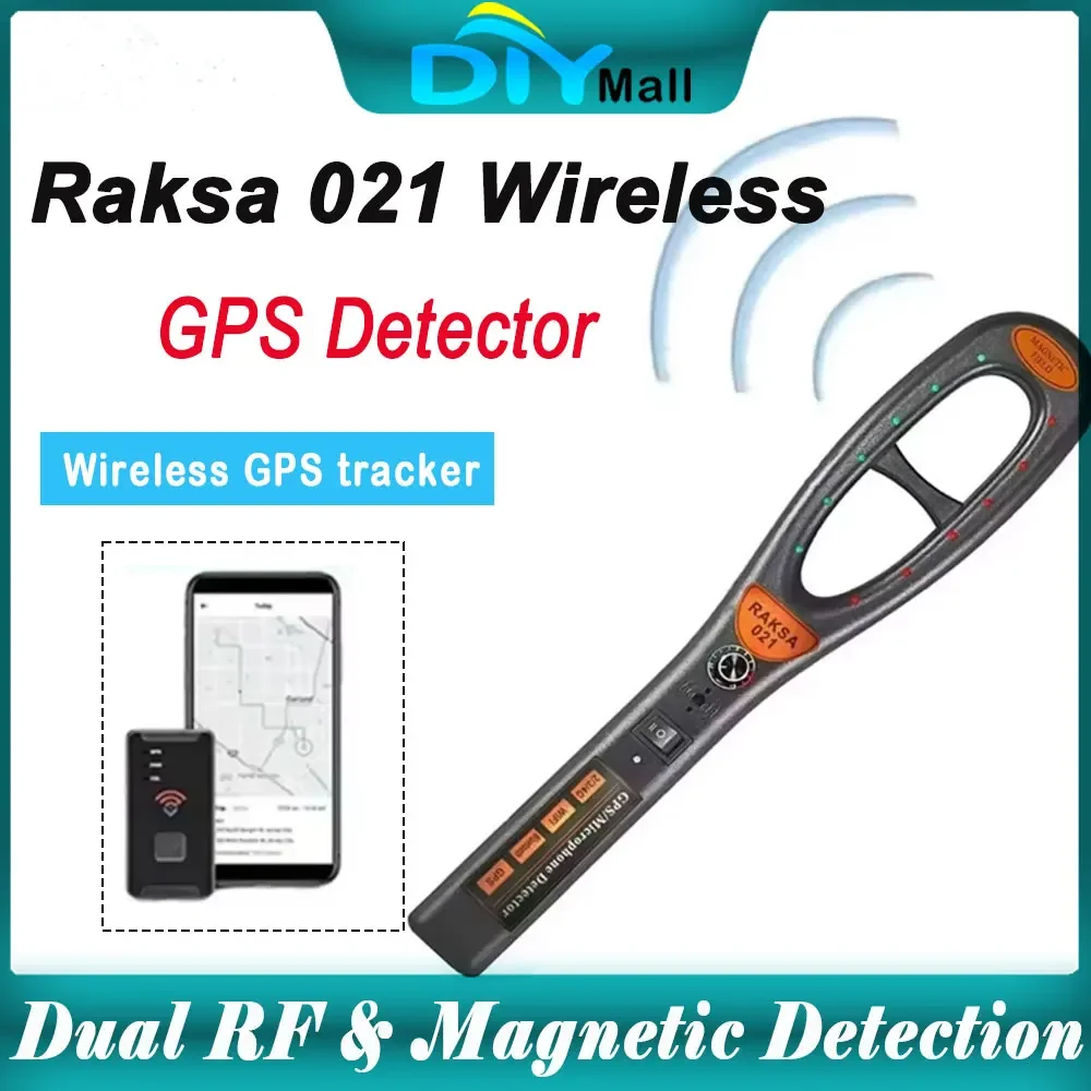 

Raksa 021 Wireless GPS Detector for Cars-Dual RF & Magnetic Detection (5m Range/200mm Sensitivity) Anti-Tracker Security Alarm