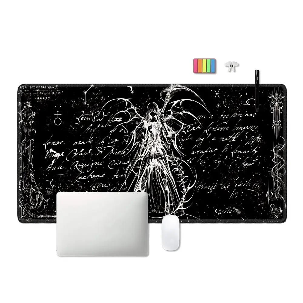 HYBXAXC Cool Sword Art DeskMat Large Size Rubber Mousepad Gothic Symbol Black MousePad Computer  accessories Gaming Keyboard Mat