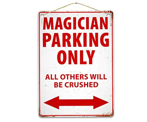 Funny Magician Parking Only Wall Poster Tin Sign Vintage BBQ Restaurant Dinner Room Cafe Shop Decor