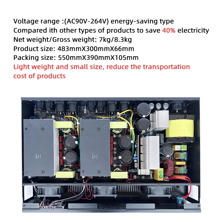 ลำโพงดิจิตอล E-Series1.5U 33600W แบบมืออาชีพเครื่องขยายเสียงเครื่องขยายเสียงโมเดล4ช่องสัญญาณ