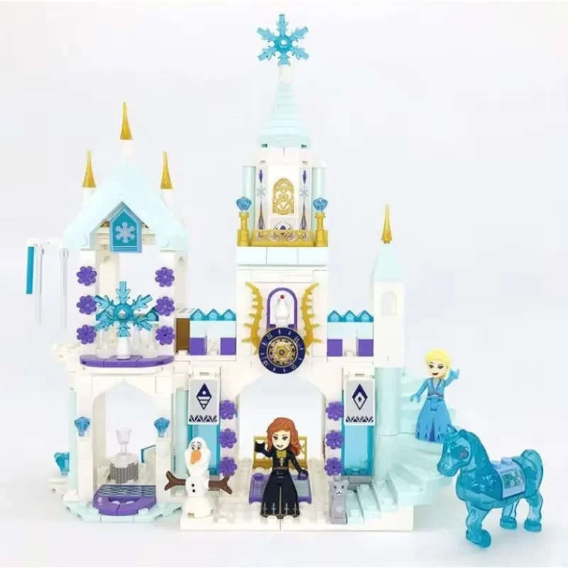 Disney Frozen Princess Snow Castle Building Blocks giocattoli set film giocattoli educativi assemblati regali fai da te per ragazze