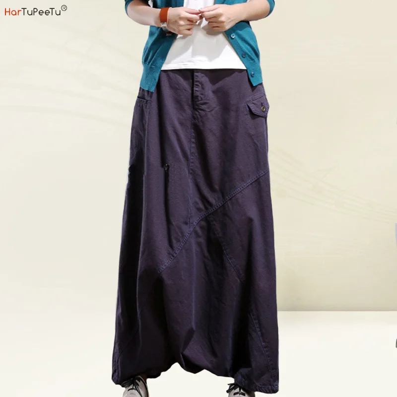 

Baggy Cross Pants Women Comfy Cotton Wide Leg Harem Pants 2023 Loose Casual Drop Crotch Trousers