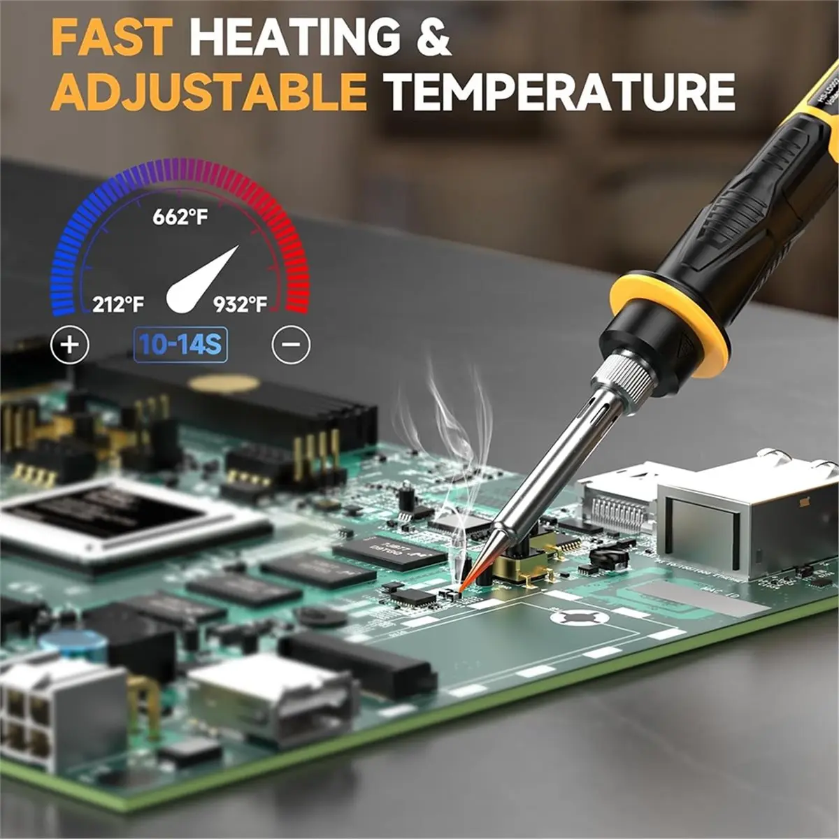 Time Saving 1 Pc 20V Max Battery Drain Cordless Welding Station - Electronic Digital LCD Display Soldering Iron