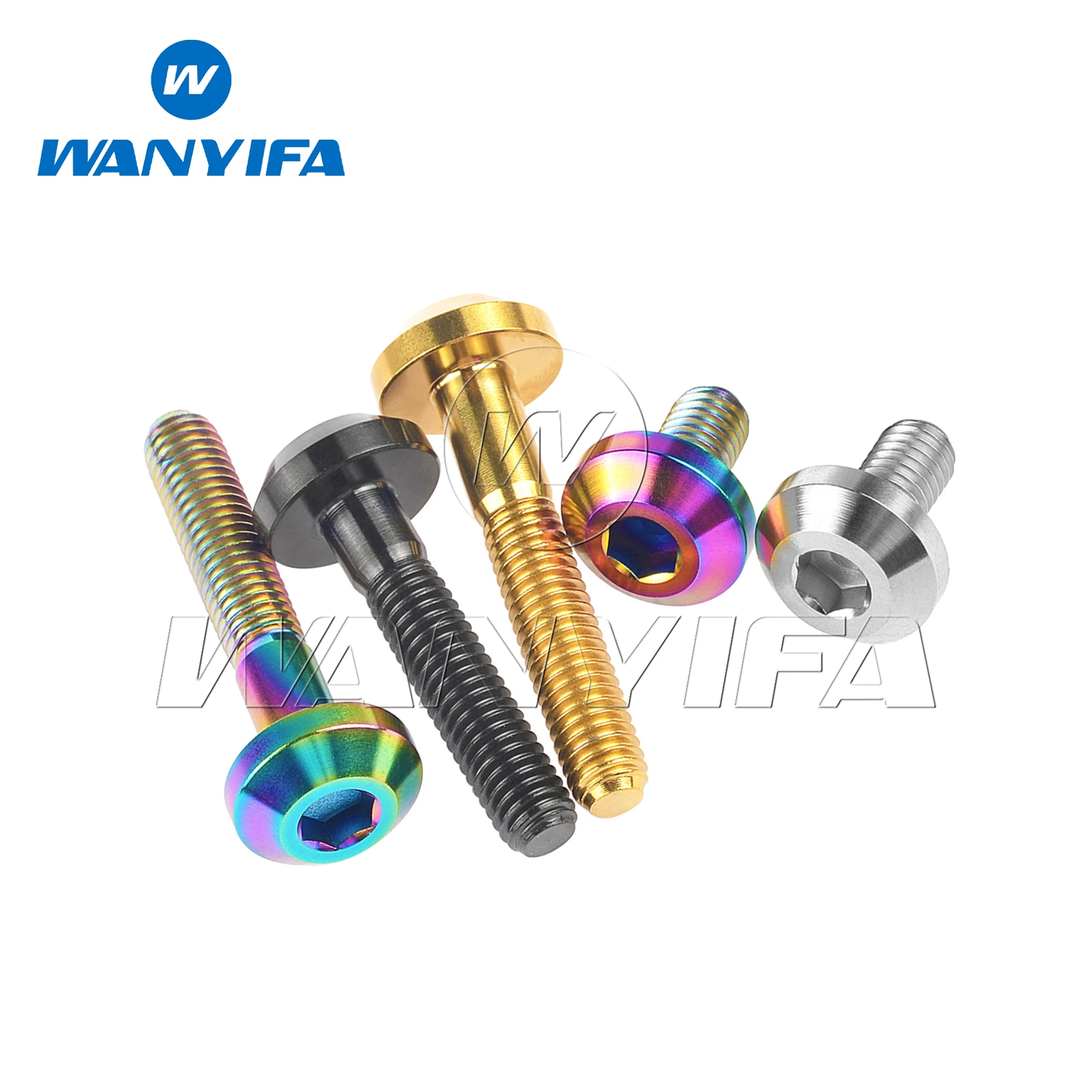 Wanyifa Titanium Ti Bolt M6x12/15/20/25/30/35mm Inbussleutel zeskantschroef voor Fiets Motorfiets Rem 5/12PCS