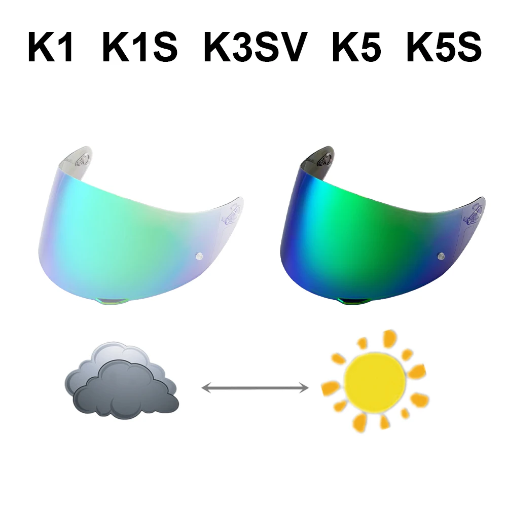 

Motorcycle Photochromic Shield Visor Lenses Fit for AGV K3-SV K1 K5 Helmet Visor Replacement Face Parts