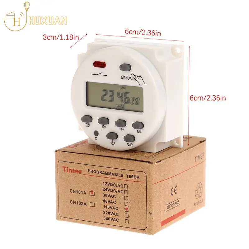 1Pc 12V 24V 110V 220V CN101A Digital LCD Power Timer Programmable Time Switch Relay CN101 Timer Switch Power Timer