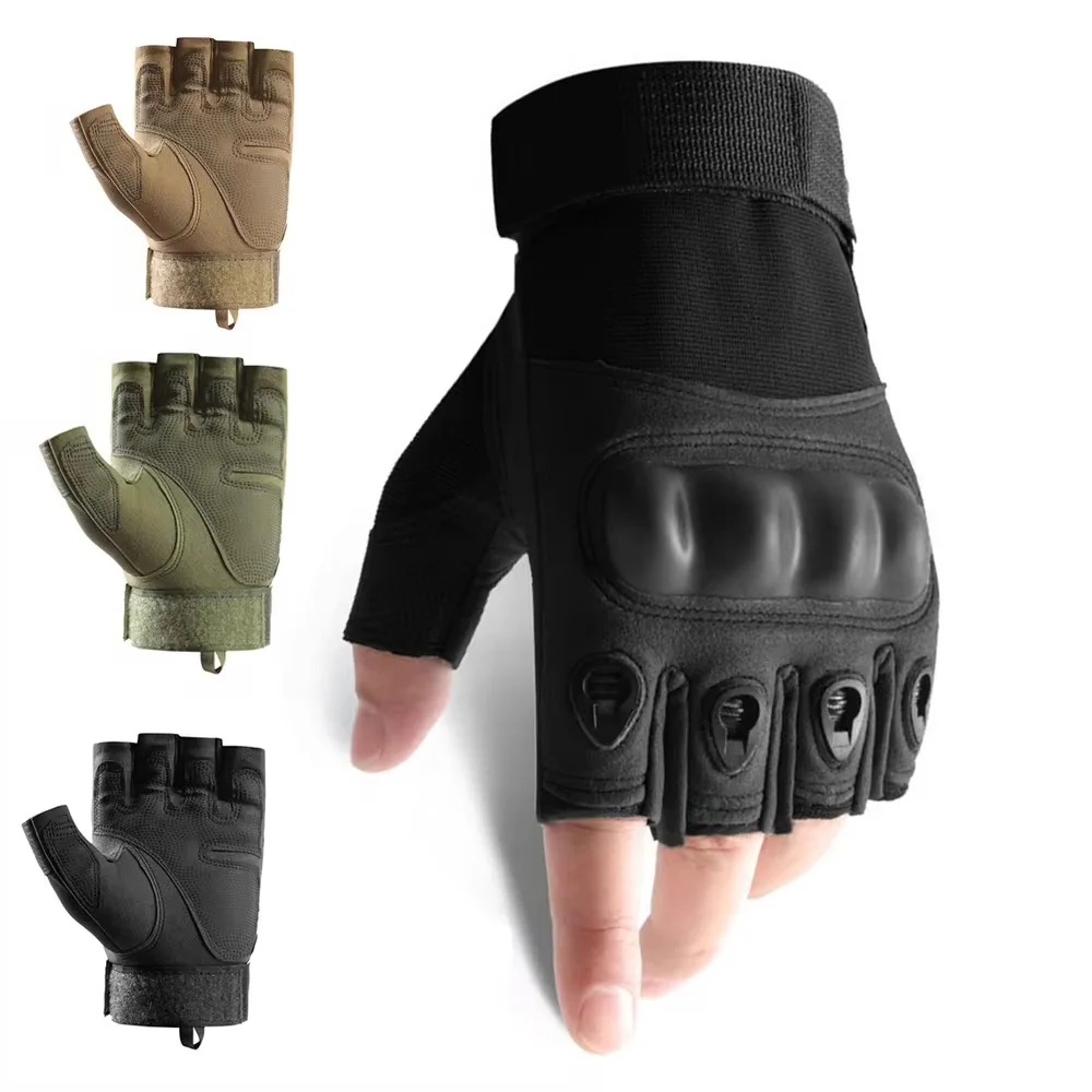 

Abrasion and Scratch Resistant 1 Pair Men's Tactical Fingerless Gloves - Ideal for Outdoor Sports，Shooting,Airsoft and Cycling