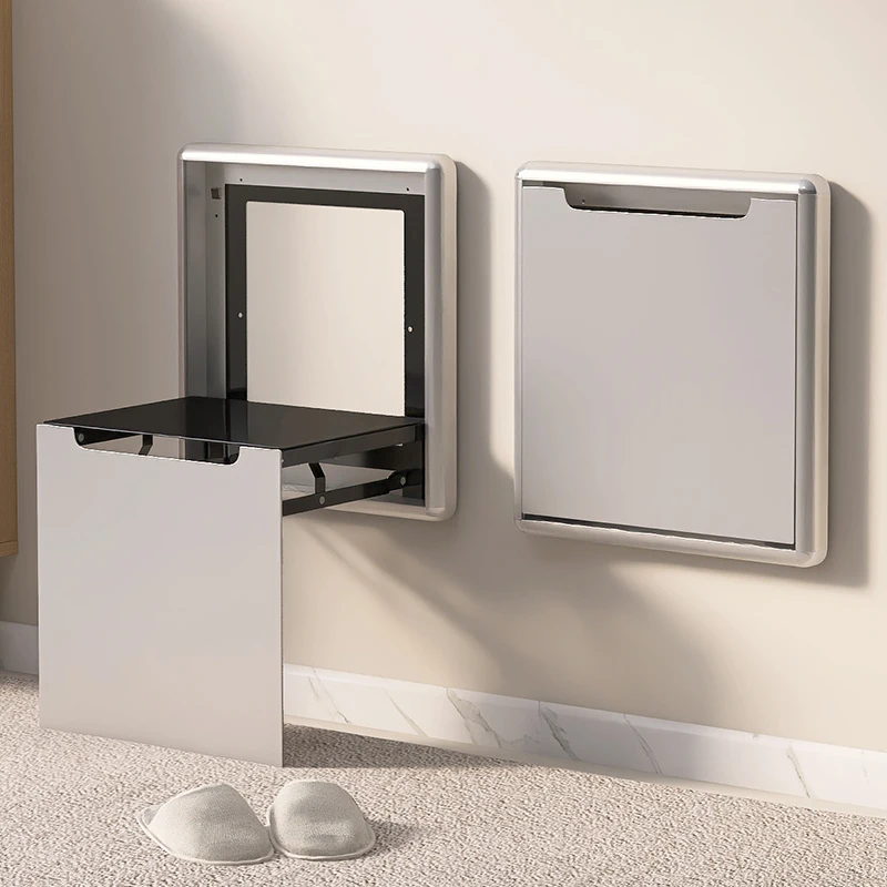 

Folding shoe changing wall-mounted entrance folding household door invisible sho wall