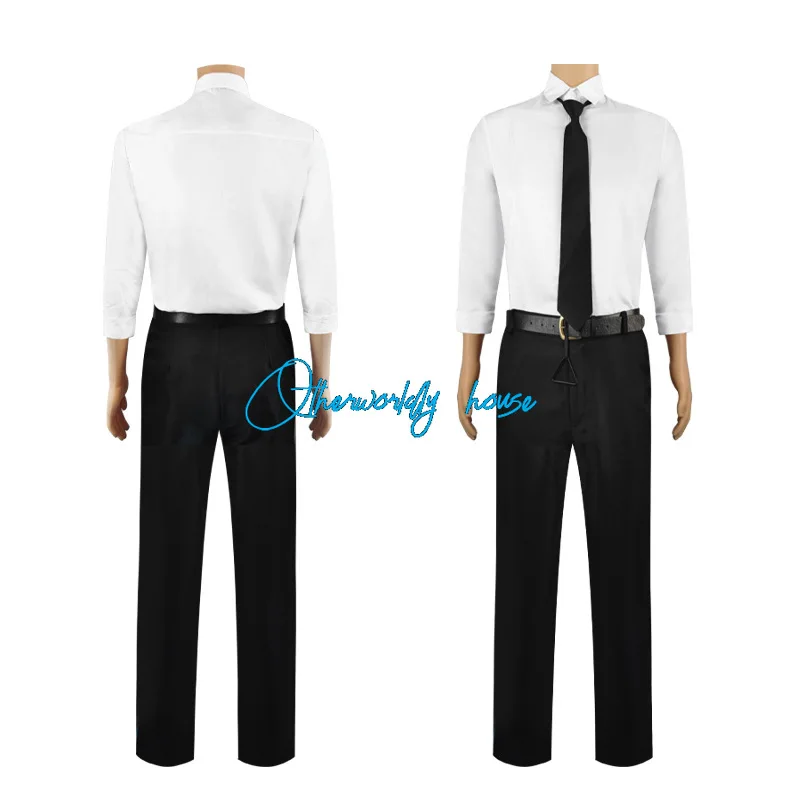 Disfraces motosierra de Anime para hombre, Cosplay de Denji Aki Hayakawa, uniforme cazador de demonios negro, traje peluca