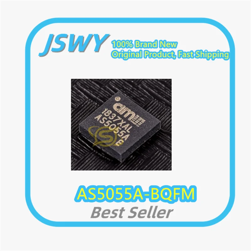 (1/10 piece) AS5055A-BQFM AS5055A QFN-16 package high-precision magnetic position sensor chip, brand new and original.