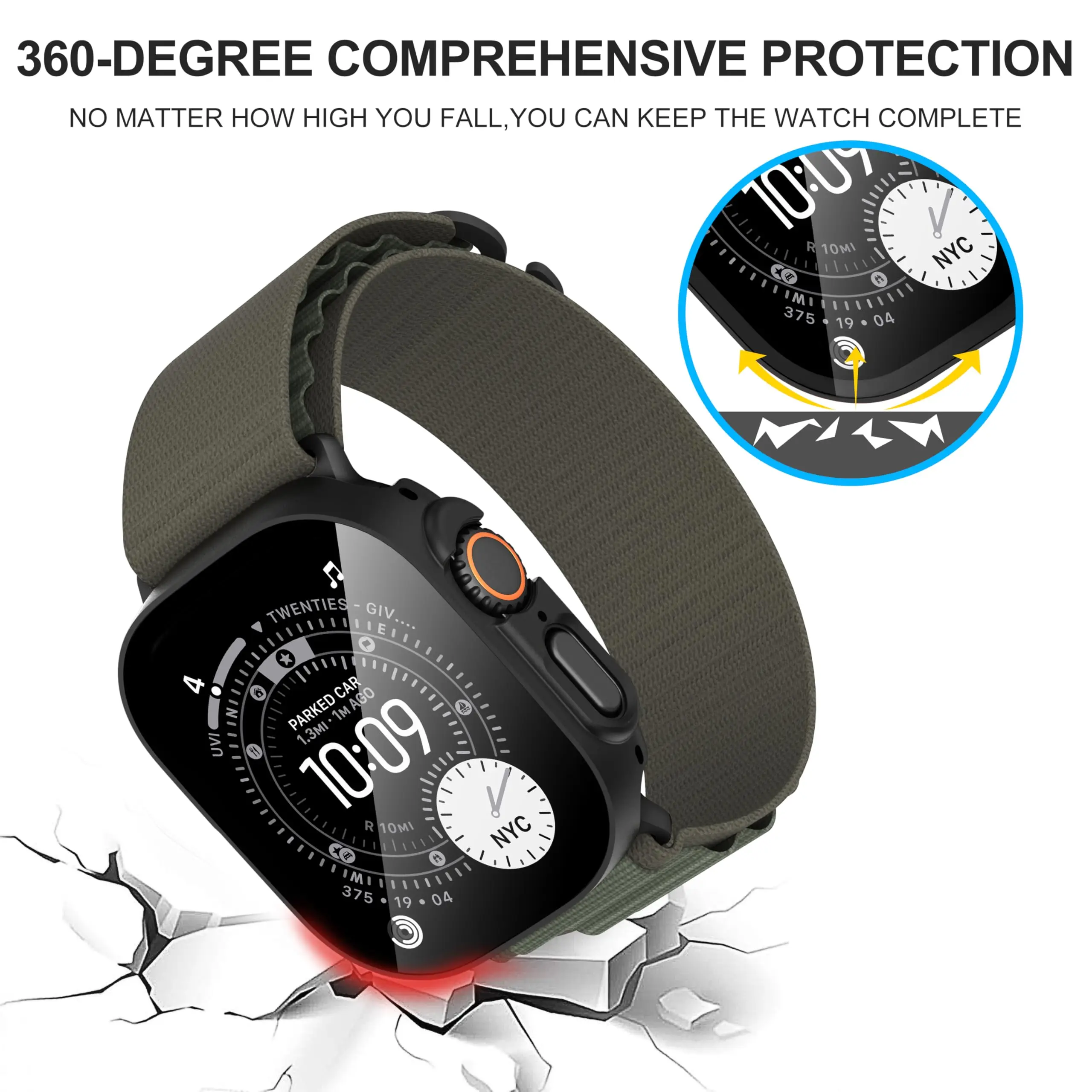 Gehärtetes Glas + Sichtschutz für Apple Watch Ultra 3 2 49 mm Hülle, Anti-Spionage-Displayschutzfolie, iWatch Ultra 3 2 Serie – Detail 6