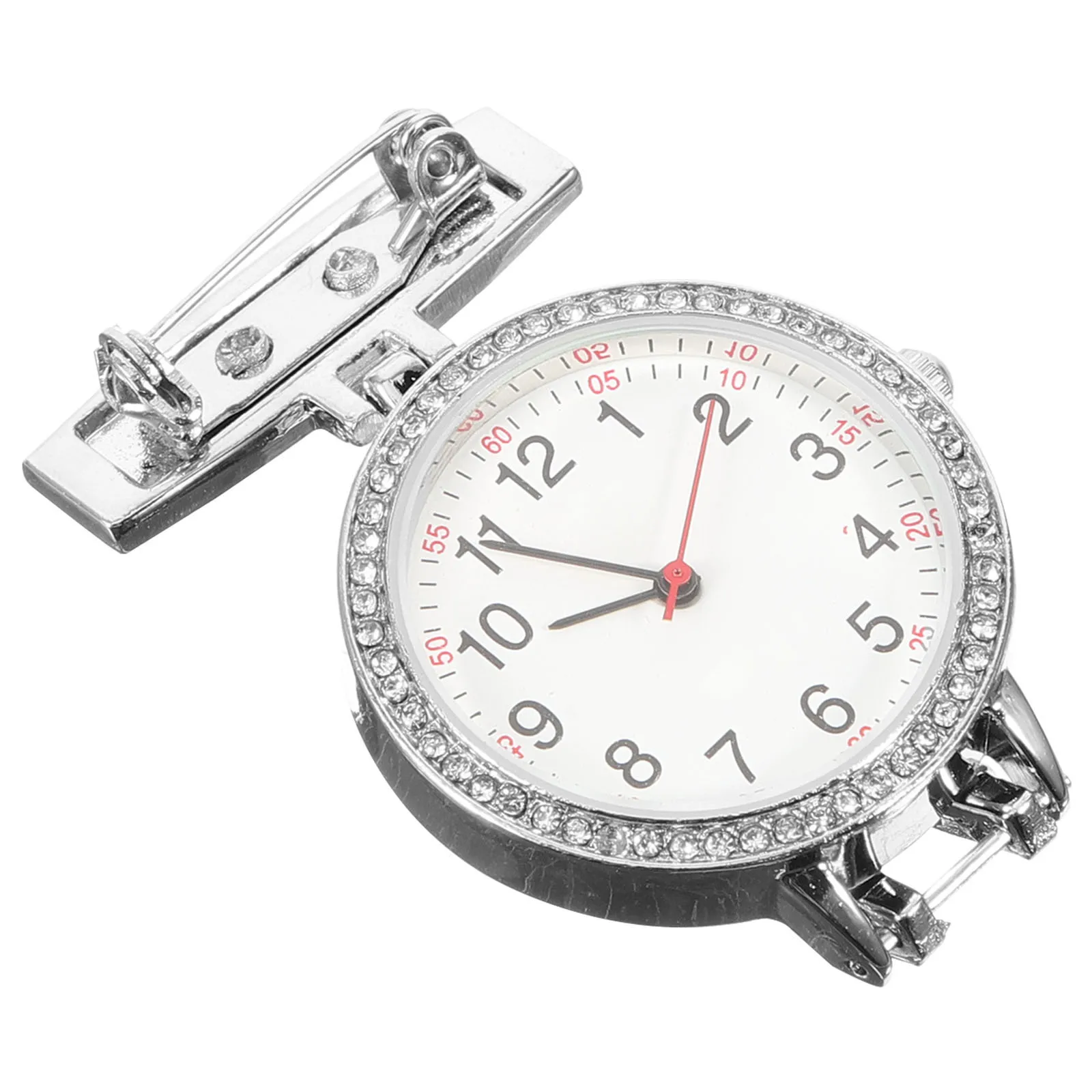 Hanging Nurse Watch White Steel Clip Design Fashion Men Women Student Exam Fob Watches Lapel Practical Lightweight Durable