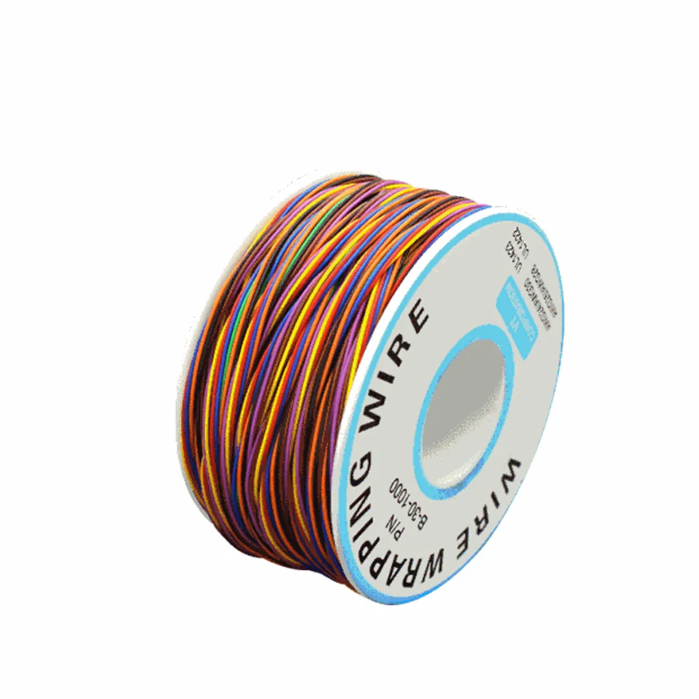 1Pcs 250M 30AWG Wire Cable 8 Color PCB Soldering Fly Iine Breadboard Jumper Colored Insulation Wrap Cable Tinned Pure Copper image 2