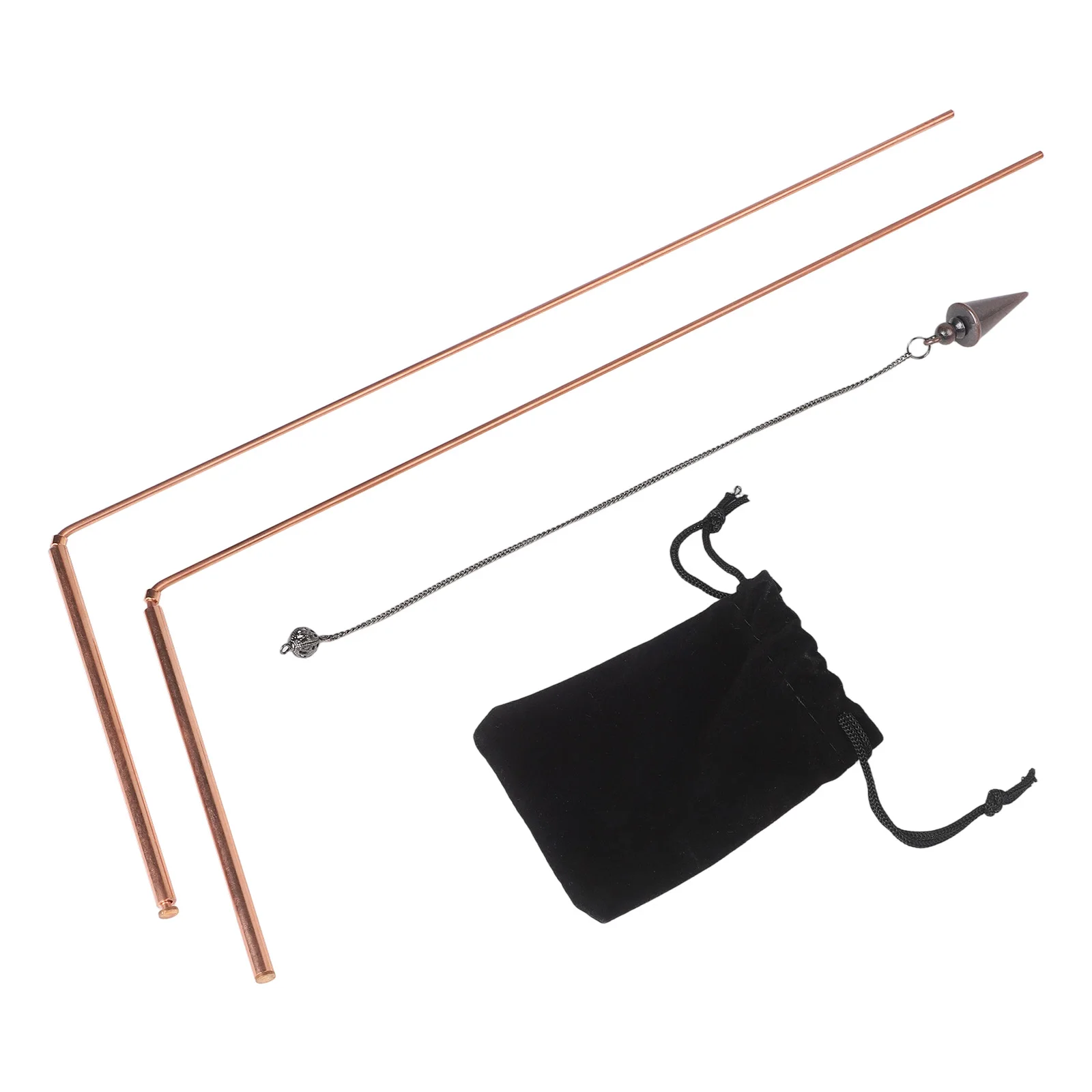 2pcs 99.9% Copper Dowsing Rods Divining Rods Water Witching Portable Dragon Seeking Finding Treasure Hunting Metal Detector Rod