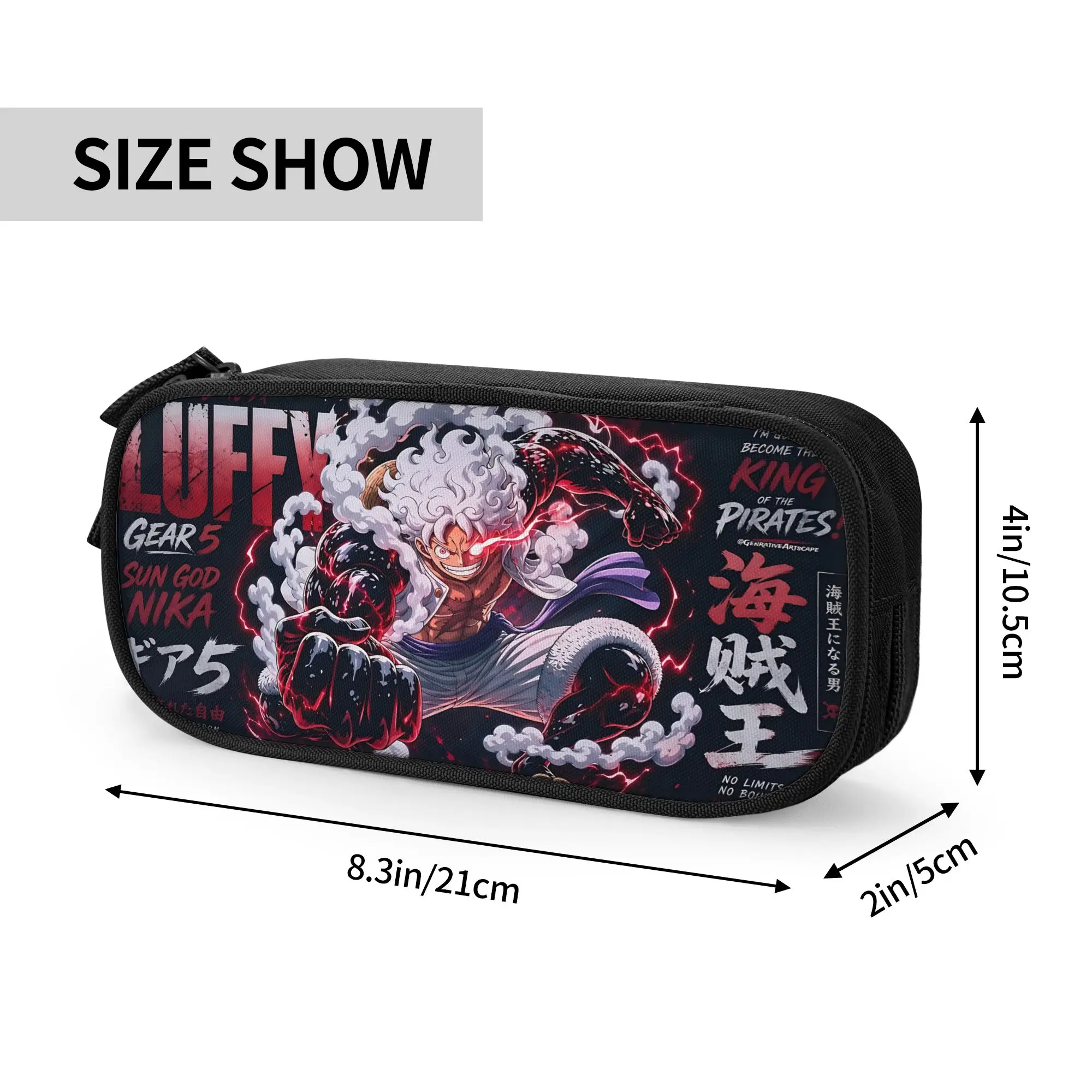 Custom Anime One piece Theme Large Capacity Bags for Child  School Pencil Bag for Boys Gilrs Kids