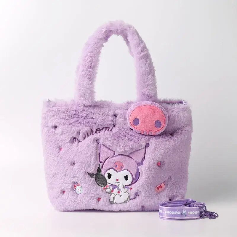 Sanrio Nieuwe Kuromi Pluche Tas Hello Kitty Melody Leuke Opslag Tote Cartoon Anime Make-up Tas Boodschappentassen Vrouwen Handtas Meisje Geschenken